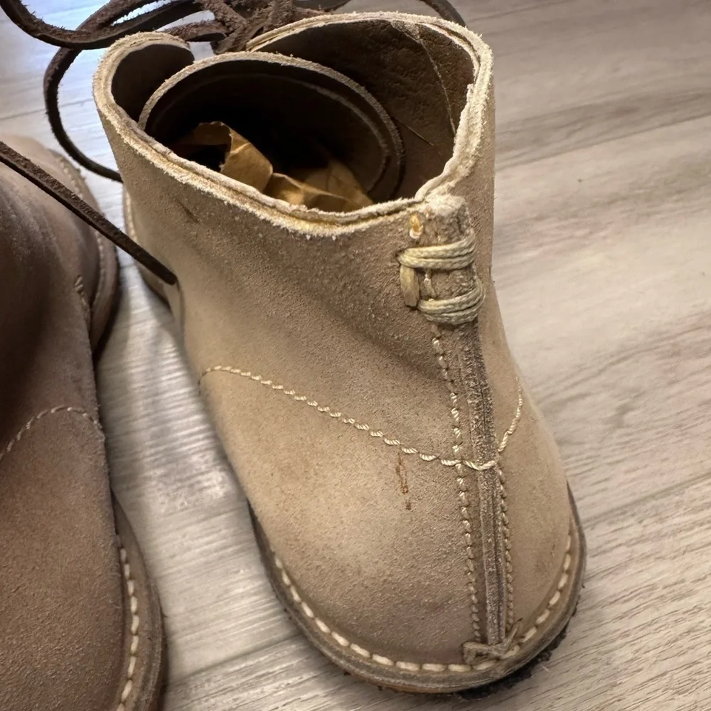 YSL Slp Desert Chukka Suede Leather Boots Sz 40.5 Mens US 7.5 Tan Classic Travel